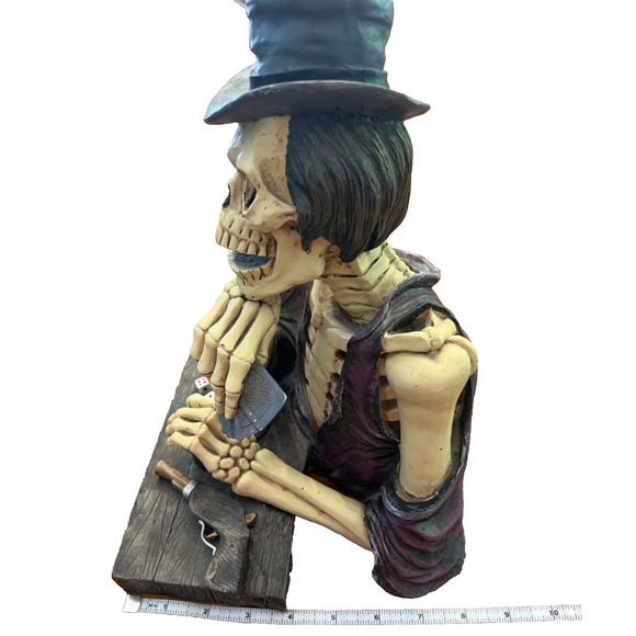 RARE FIND '97 Skulpture by David Wang Skeleton Gambler Gun Dice Zombie Halloween - Picture 12 of 13